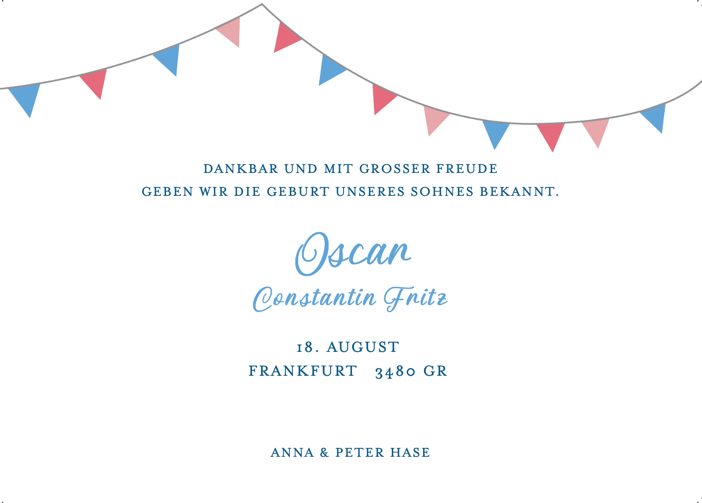 Schoene-Gruesse-Faehnchen auf dem Turm-blau-Ansicht03