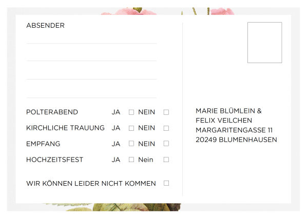 Tristan und Isolde – Antwortkarte