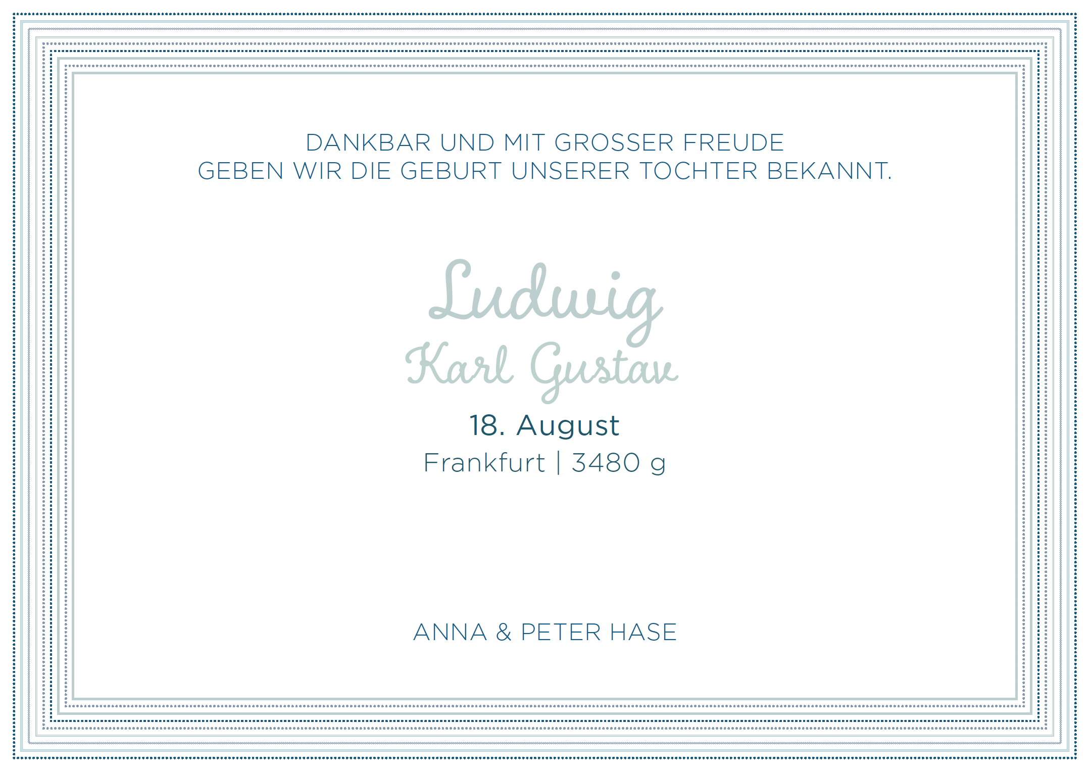 Schoene-Post-Geburtsanzeige-Das-Maedchen-mit-dem-Perlenohrring-blau-Ansicht2