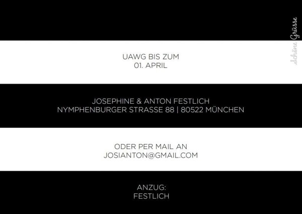 Streifenparty – Black and White