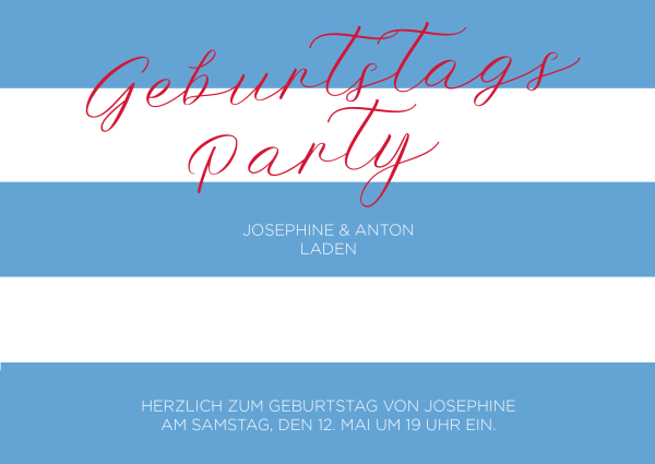 Streifenparty – Blue and White