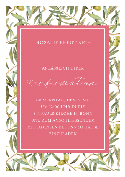 Rosalies Konfirmation